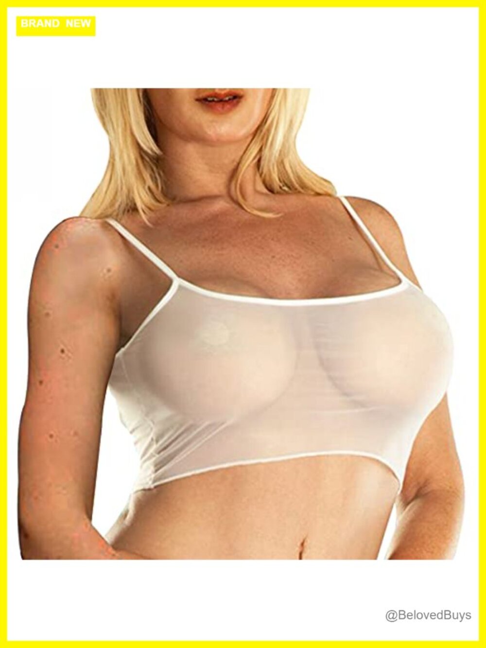 Sheer Mesh Tank Top See Through Sleeveless Crop Cami for Women